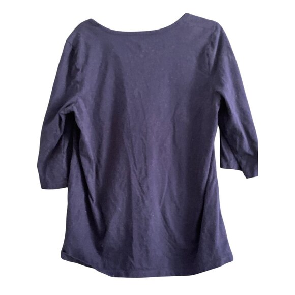 JMS Just My Size Top Blue V Neck 3 /4 Sleeve Women 1X 16W - Picture 3 of 4
